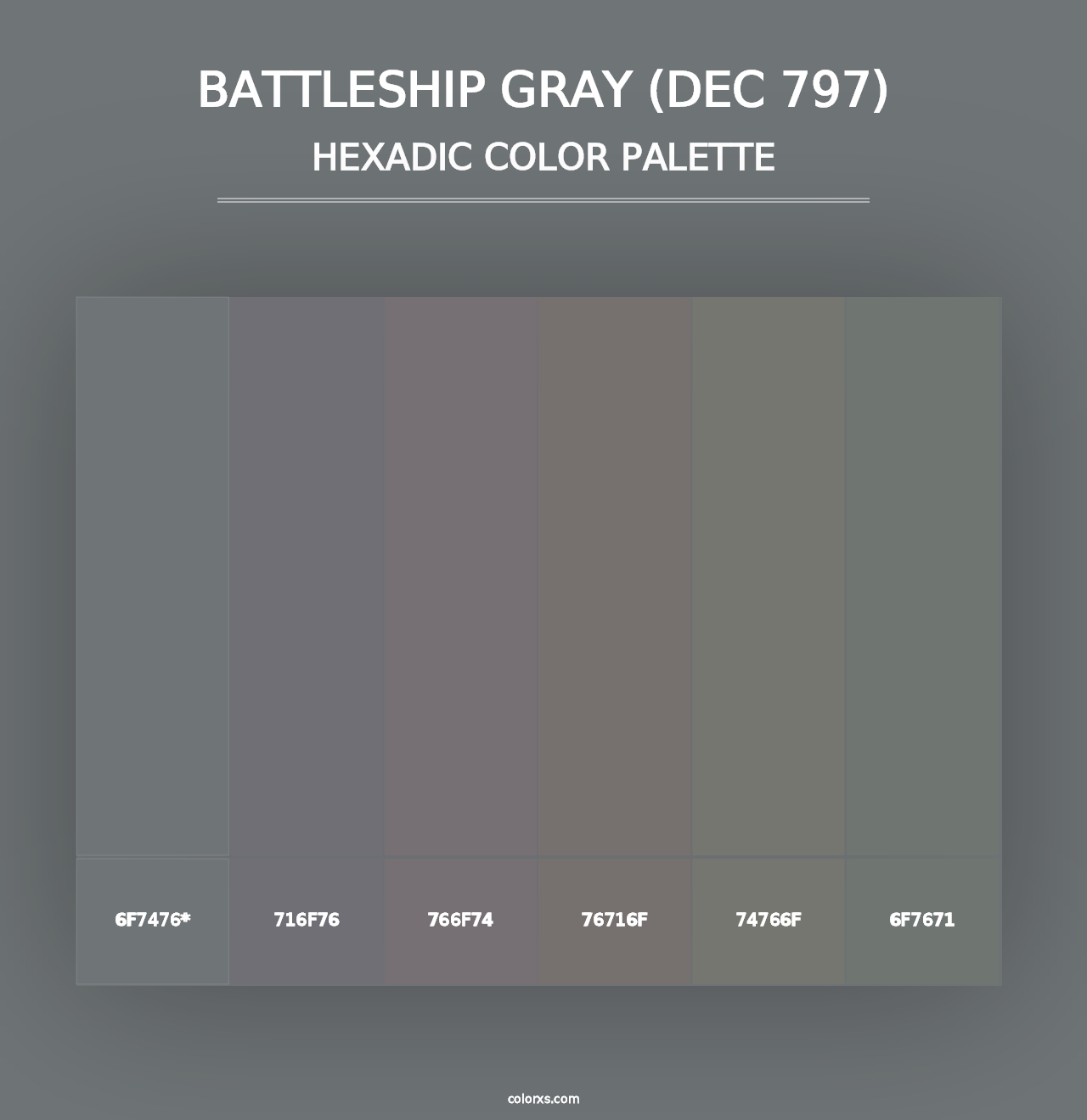 Battleship Gray (DEC 797) - Hexadic Color Palette