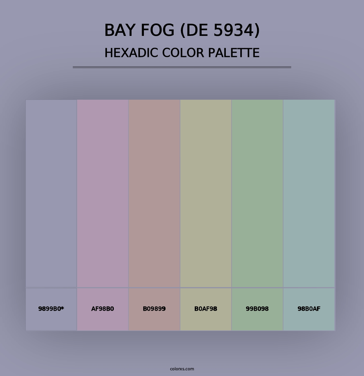 Bay Fog (DE 5934) - Hexadic Color Palette