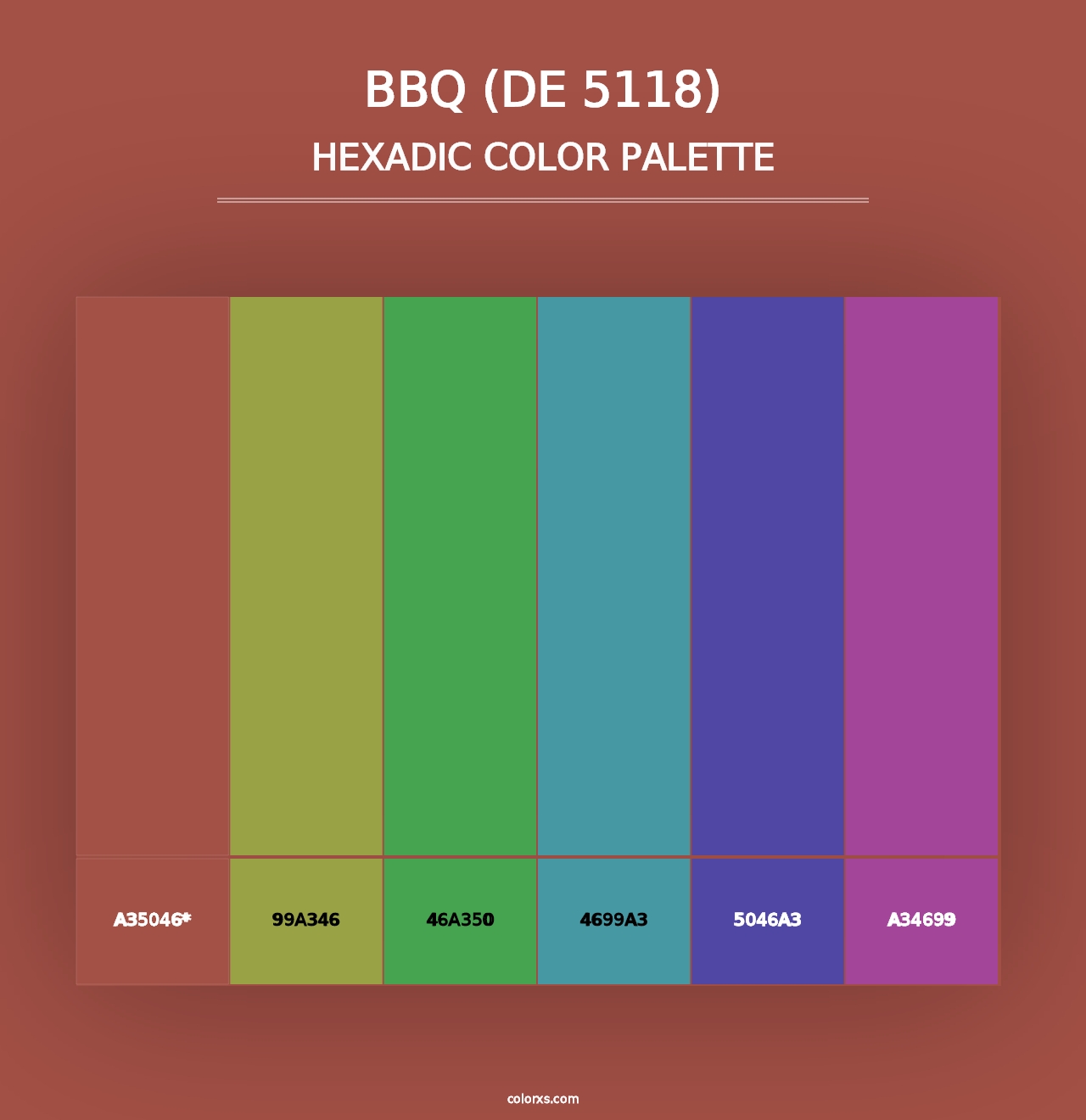 BBQ (DE 5118) - Hexadic Color Palette