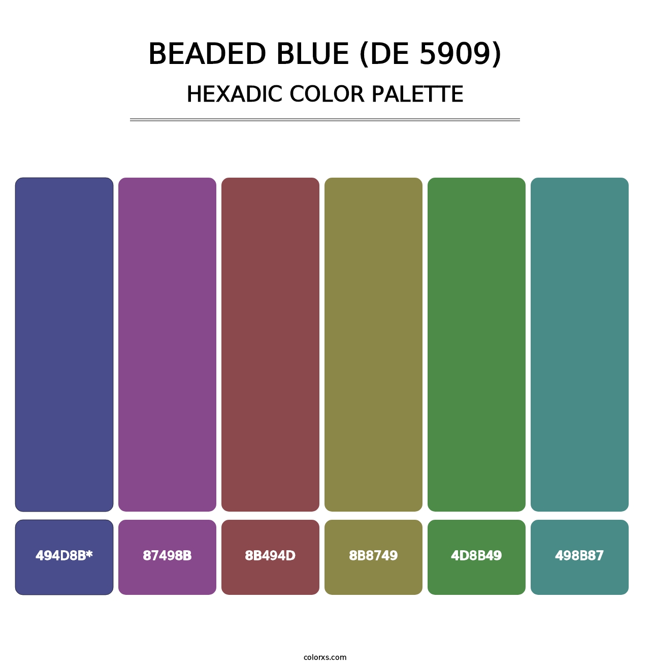 Beaded Blue (DE 5909) - Hexadic Color Palette