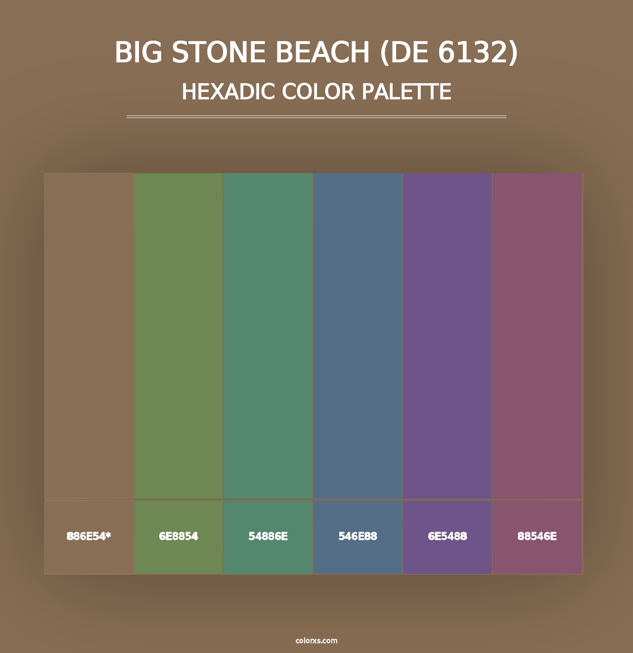 Big Stone Beach (DE 6132) - Hexadic Color Palette