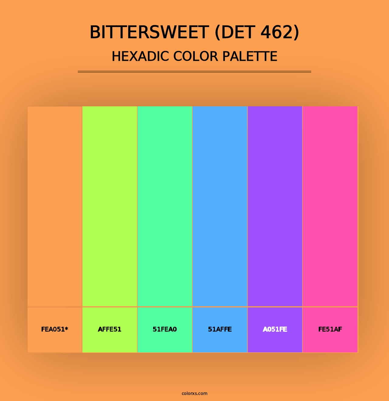 Bittersweet (DET 462) - Hexadic Color Palette