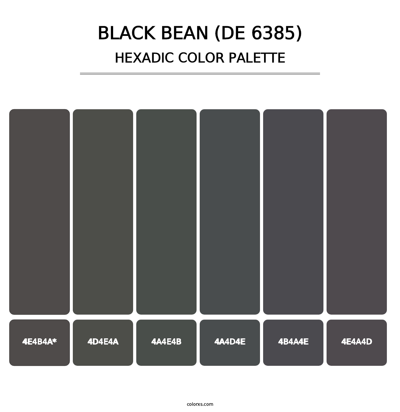 Black Bean (DE 6385) - Hexadic Color Palette