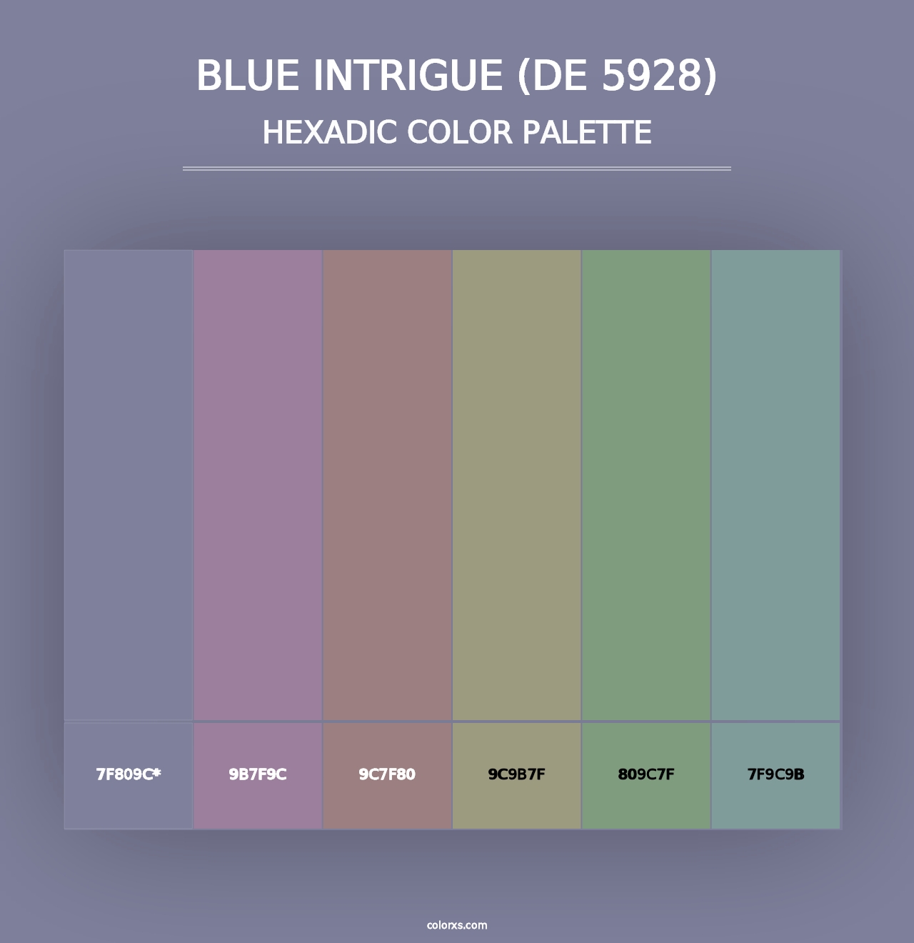 Blue Intrigue (DE 5928) - Hexadic Color Palette