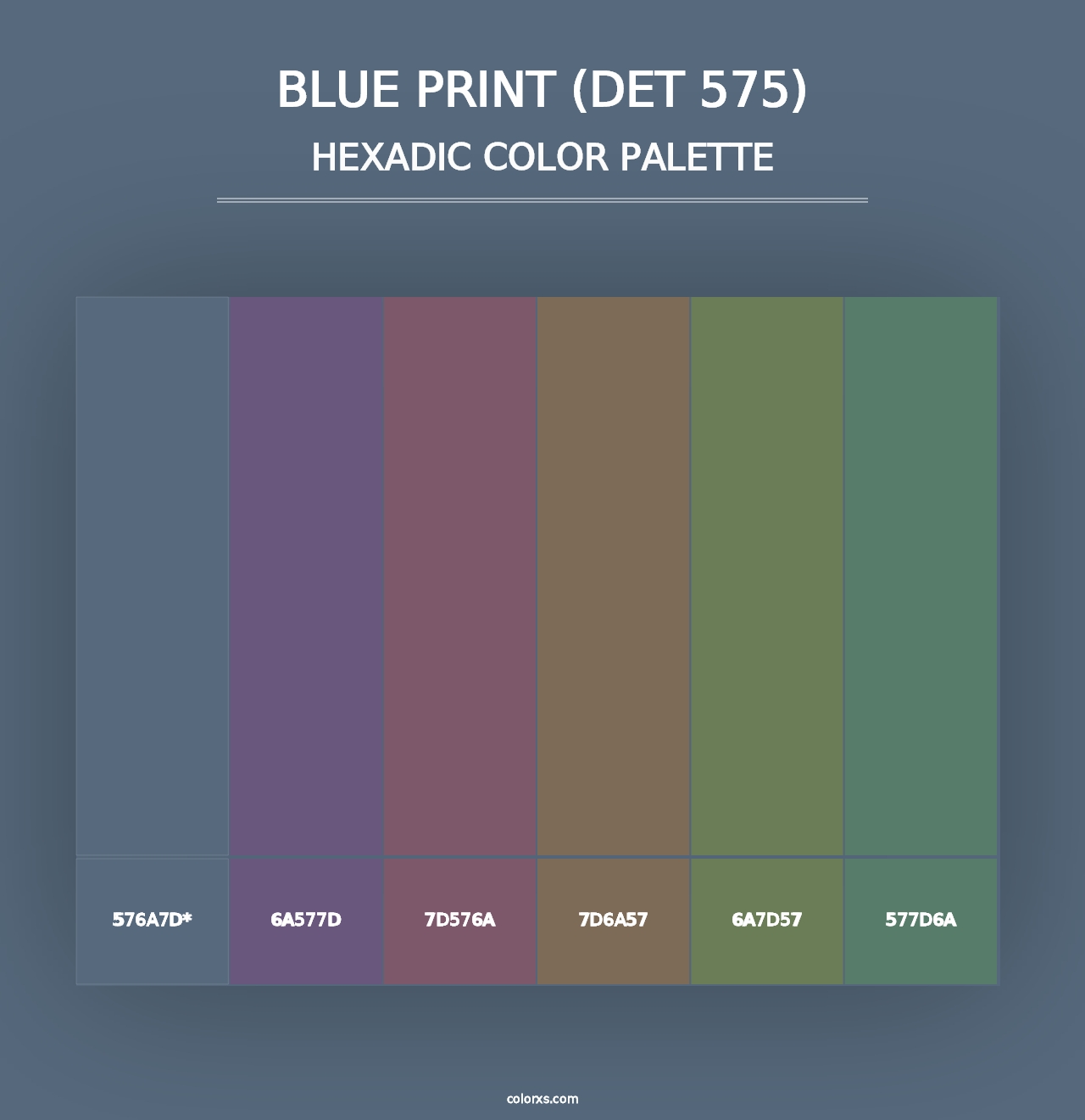 Blue Print (DET 575) - Hexadic Color Palette