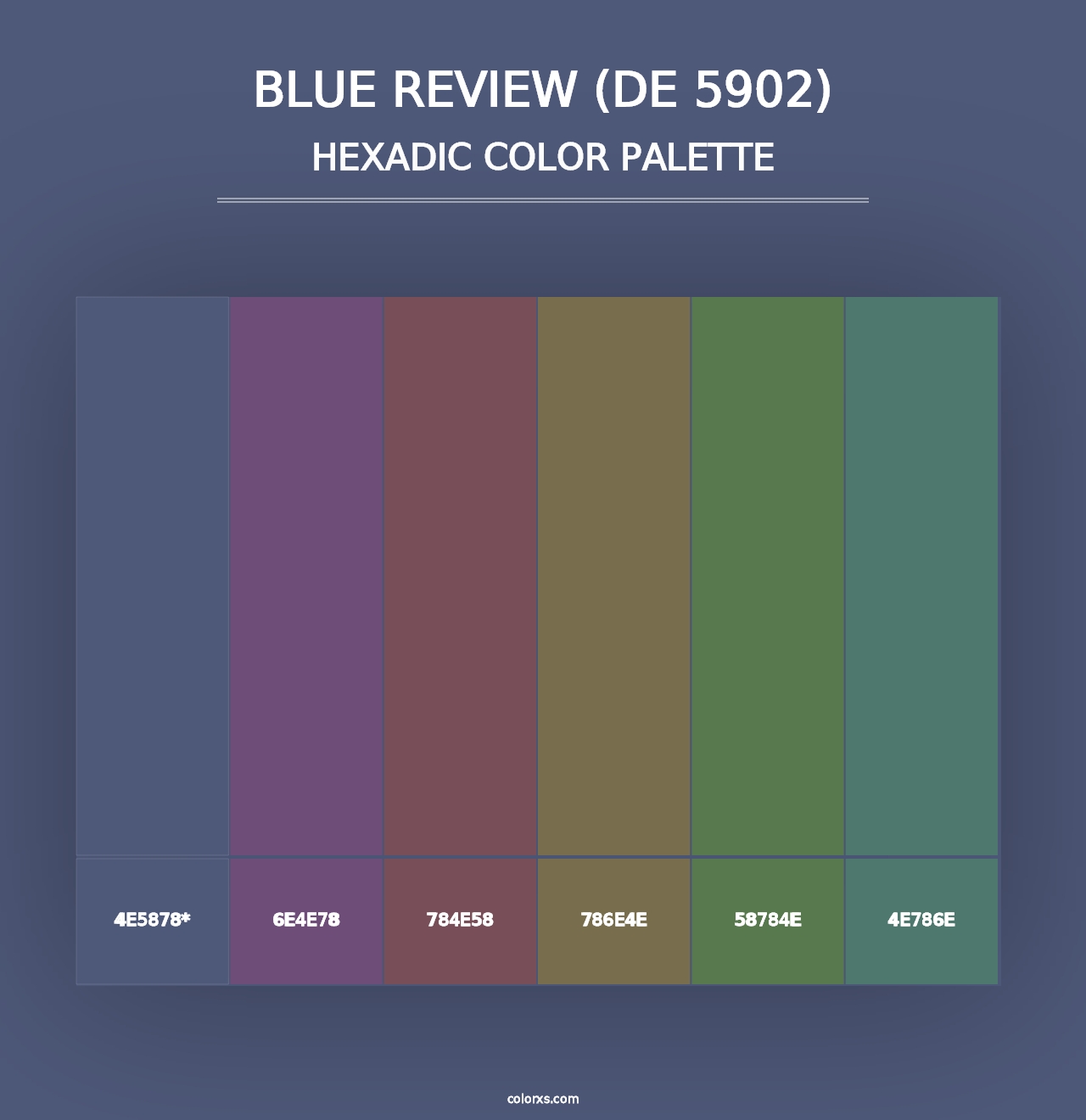 Blue Review (DE 5902) - Hexadic Color Palette