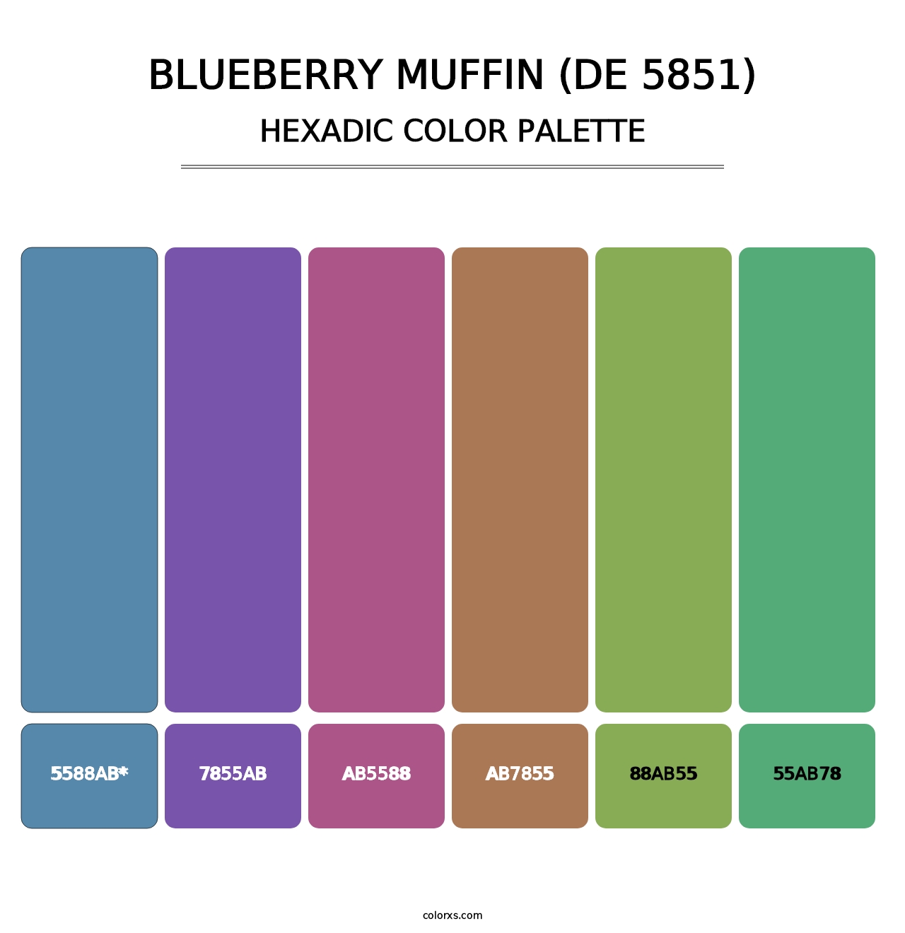 Blueberry Muffin (DE 5851) - Hexadic Color Palette