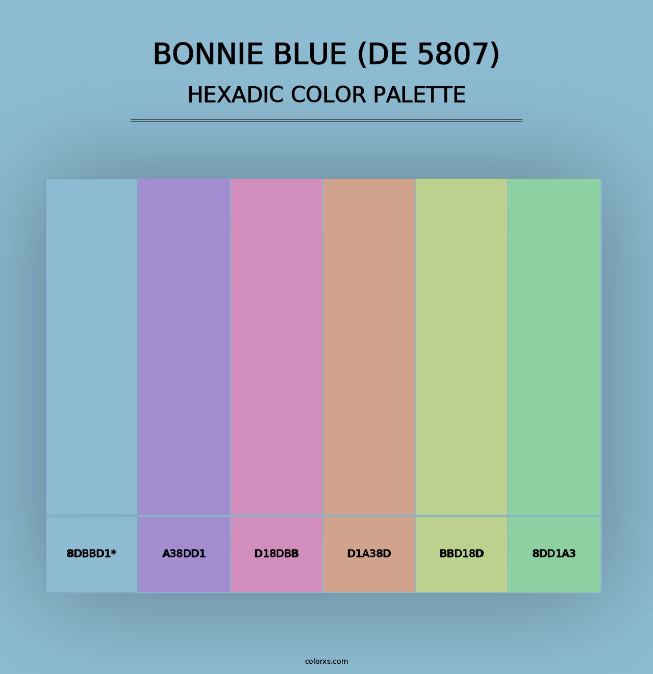 Bonnie Blue (DE 5807) - Hexadic Color Palette