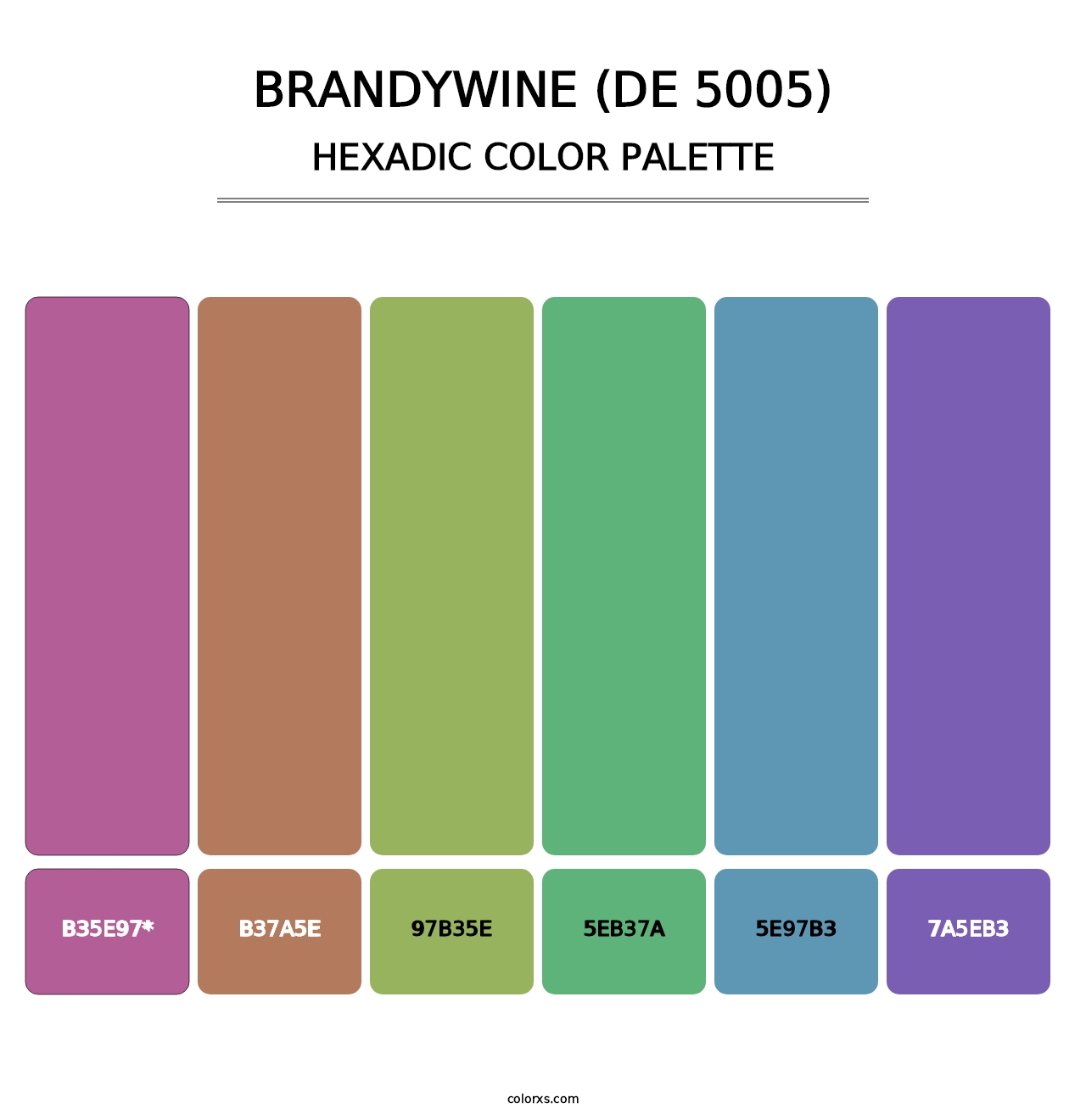 Brandywine (DE 5005) - Hexadic Color Palette