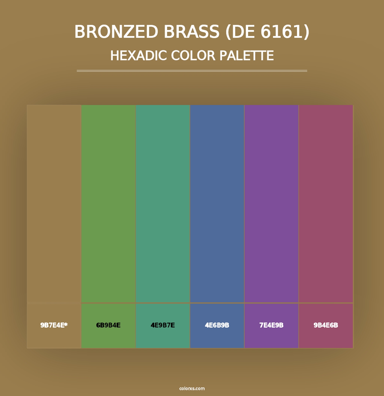 Bronzed Brass (DE 6161) - Hexadic Color Palette