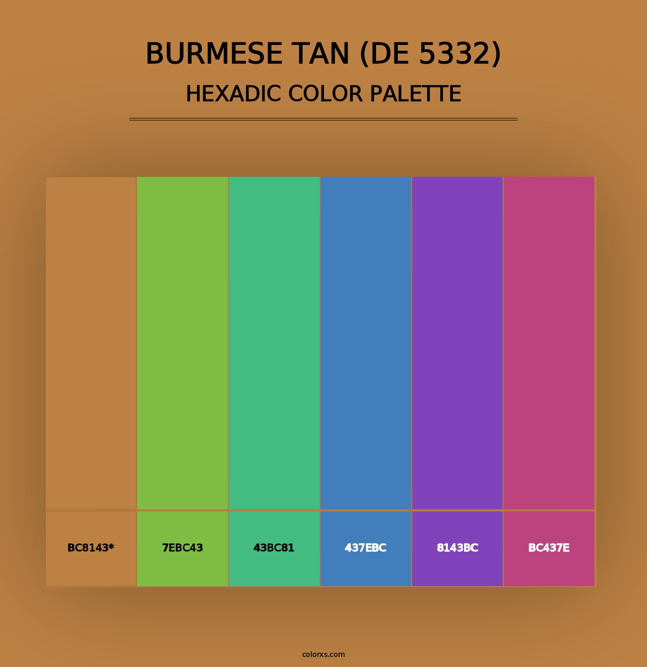 Burmese Tan (DE 5332) - Hexadic Color Palette