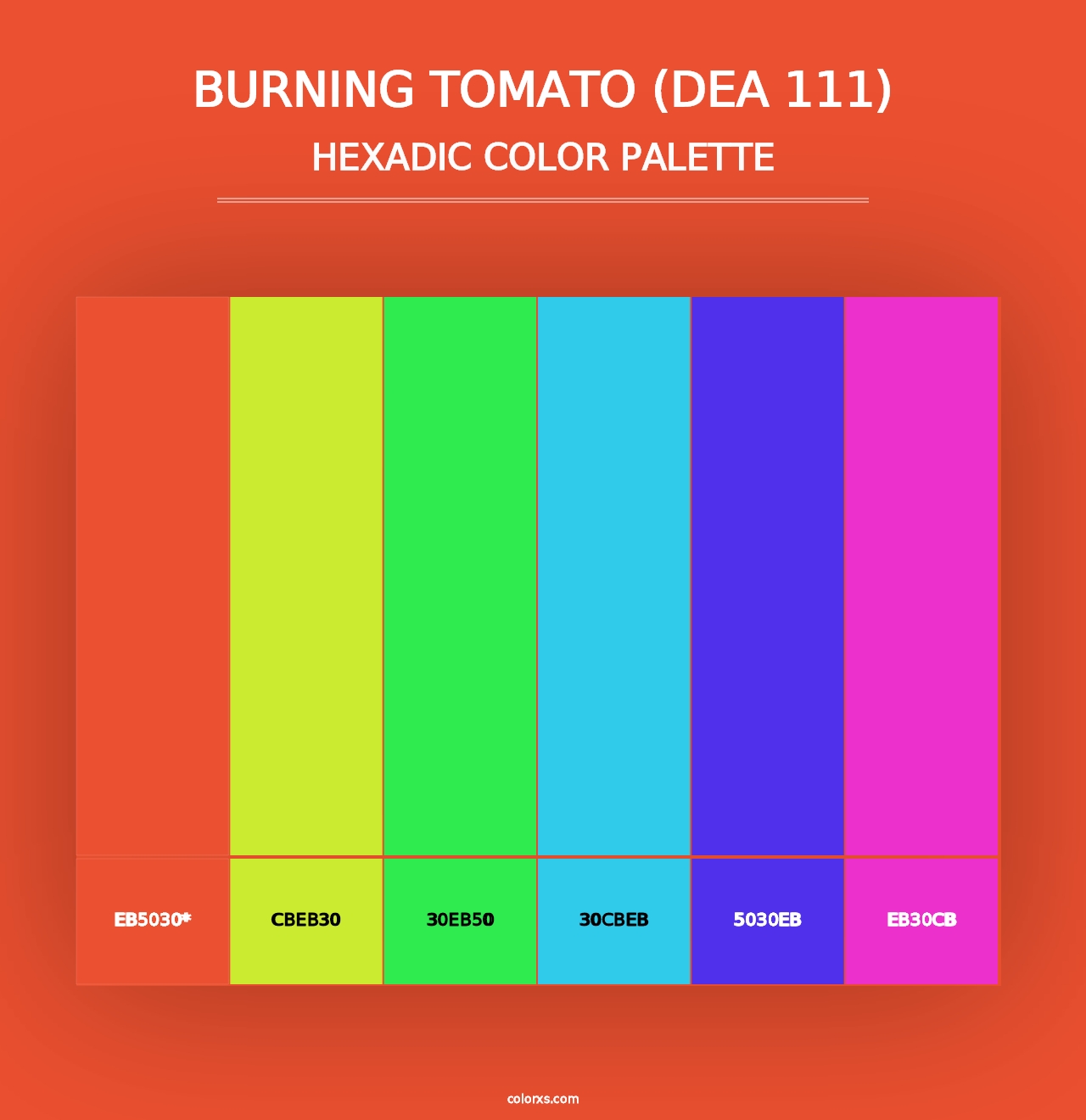 Burning Tomato (DEA 111) - Hexadic Color Palette