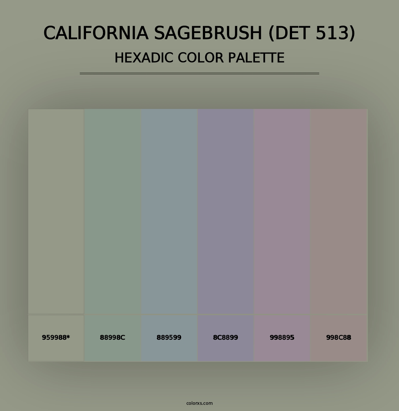 California Sagebrush (DET 513) - Hexadic Color Palette