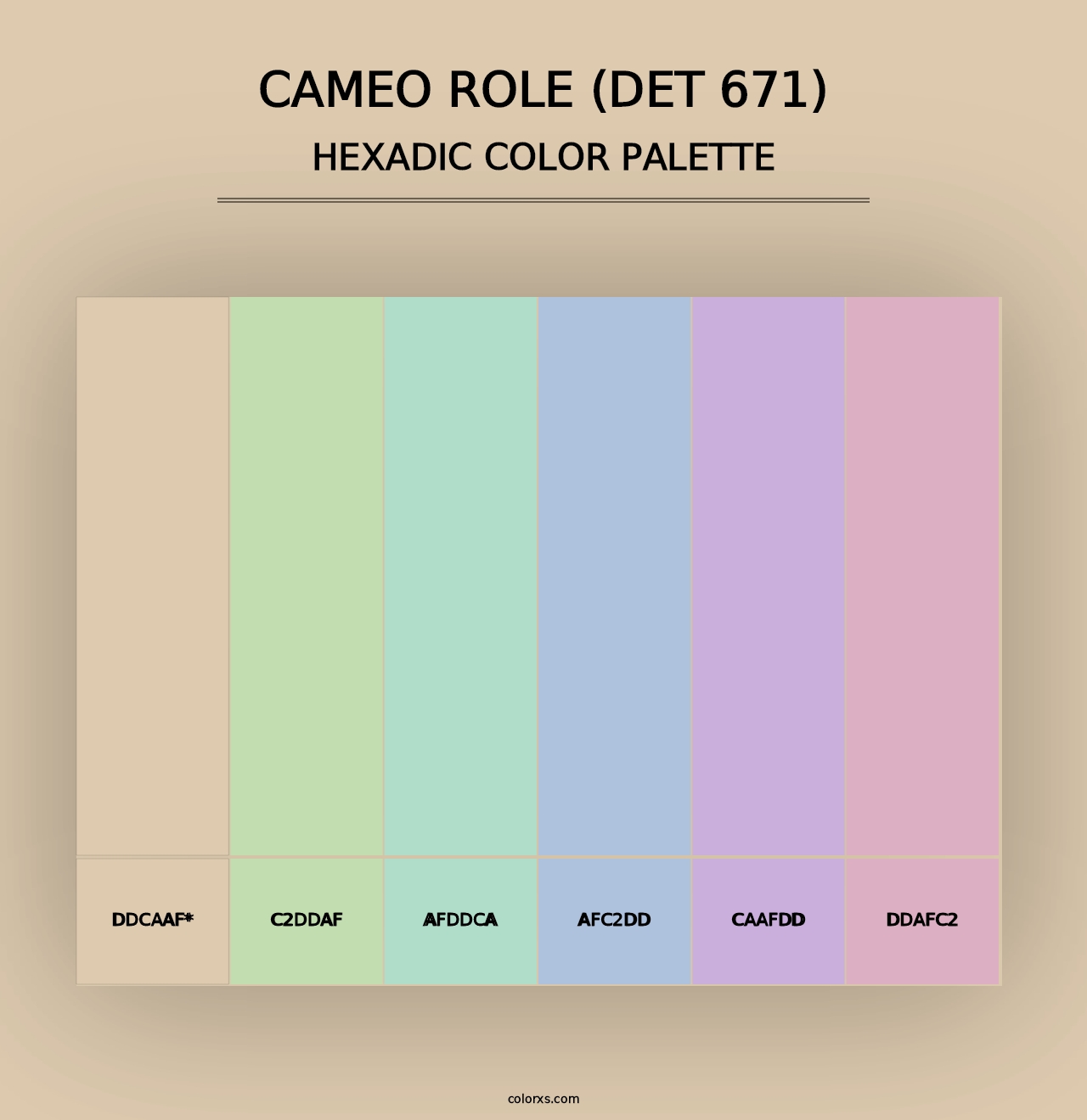 Cameo Role (DET 671) - Hexadic Color Palette