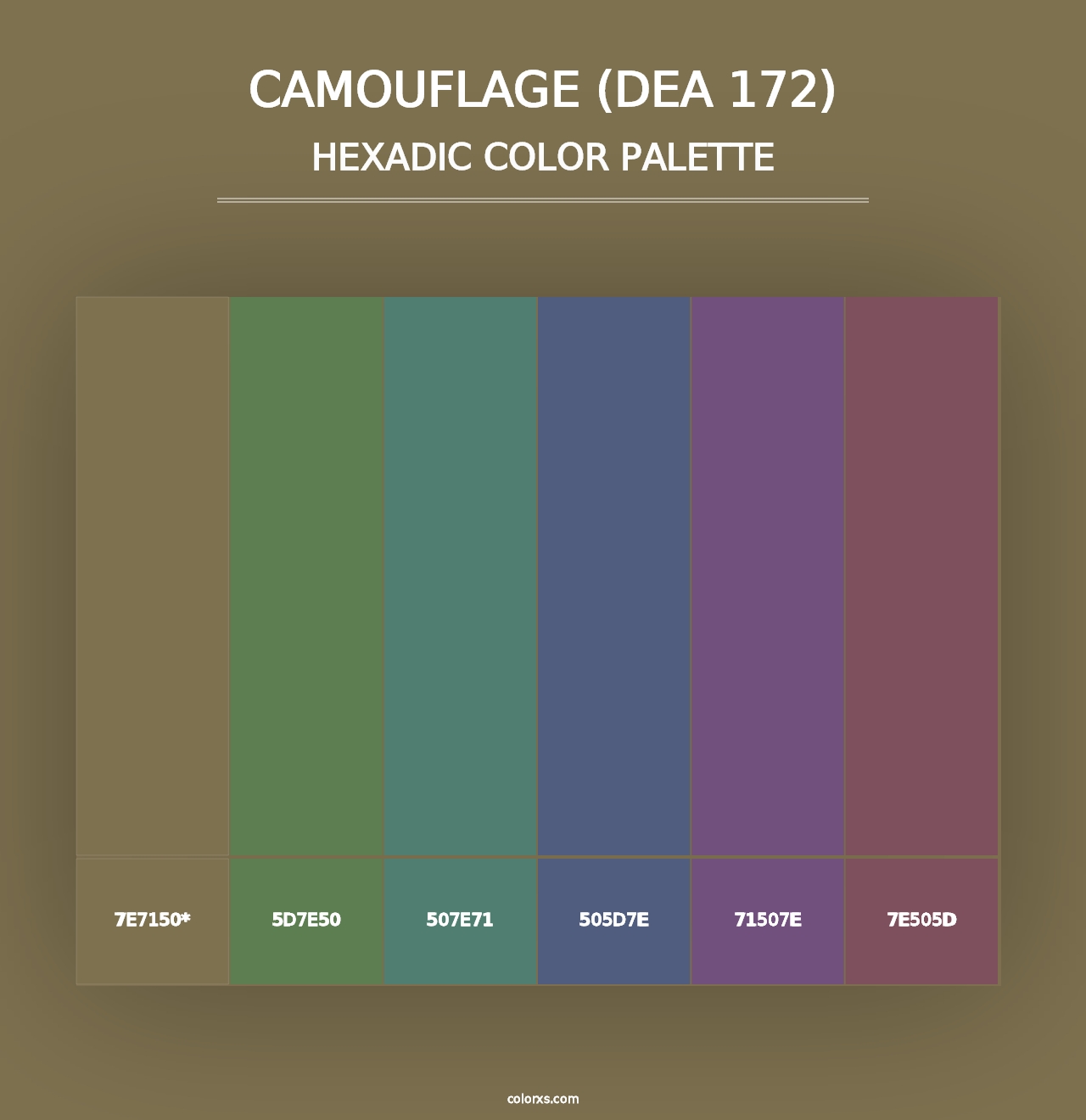 Camouflage (DEA 172) - Hexadic Color Palette