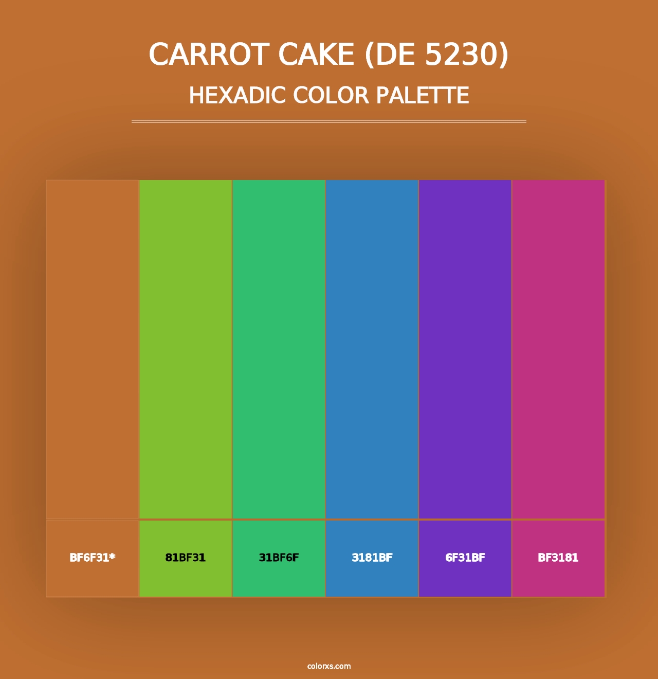 Carrot Cake (DE 5230) - Hexadic Color Palette