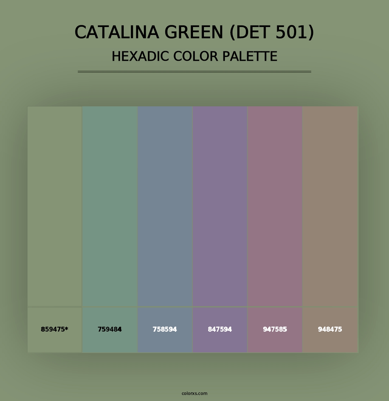 Catalina Green (DET 501) - Hexadic Color Palette