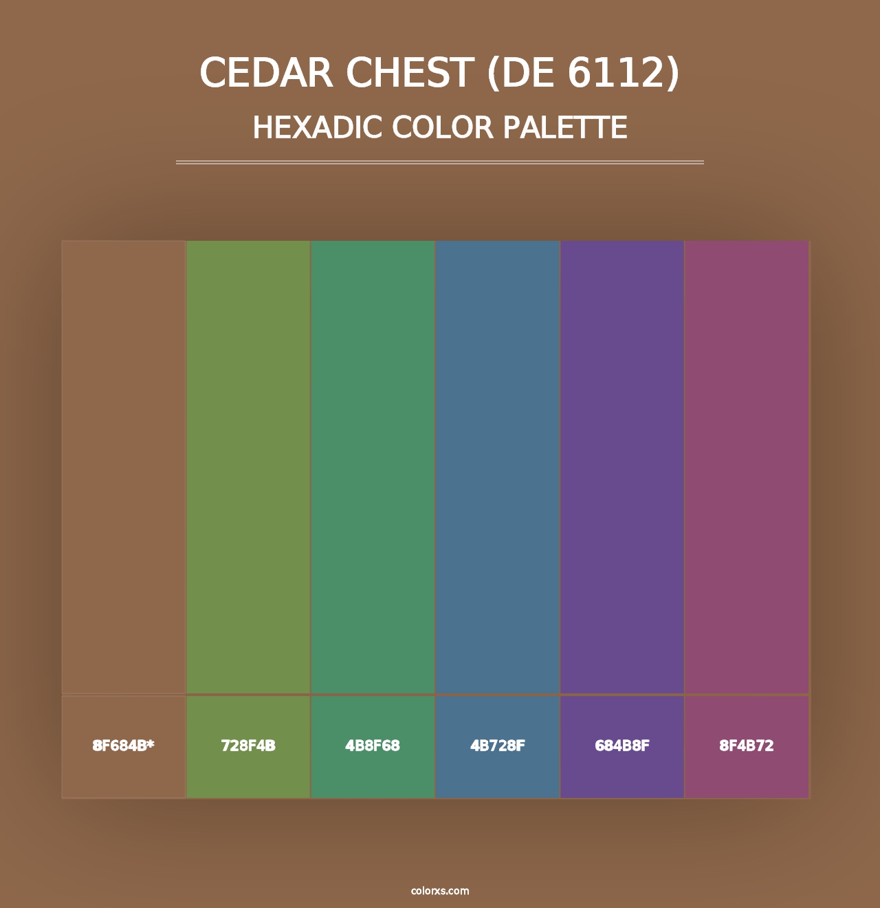 Cedar Chest (DE 6112) - Hexadic Color Palette