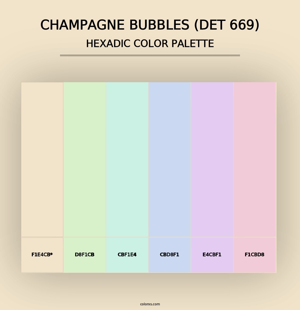 Champagne Bubbles (DET 669) - Hexadic Color Palette