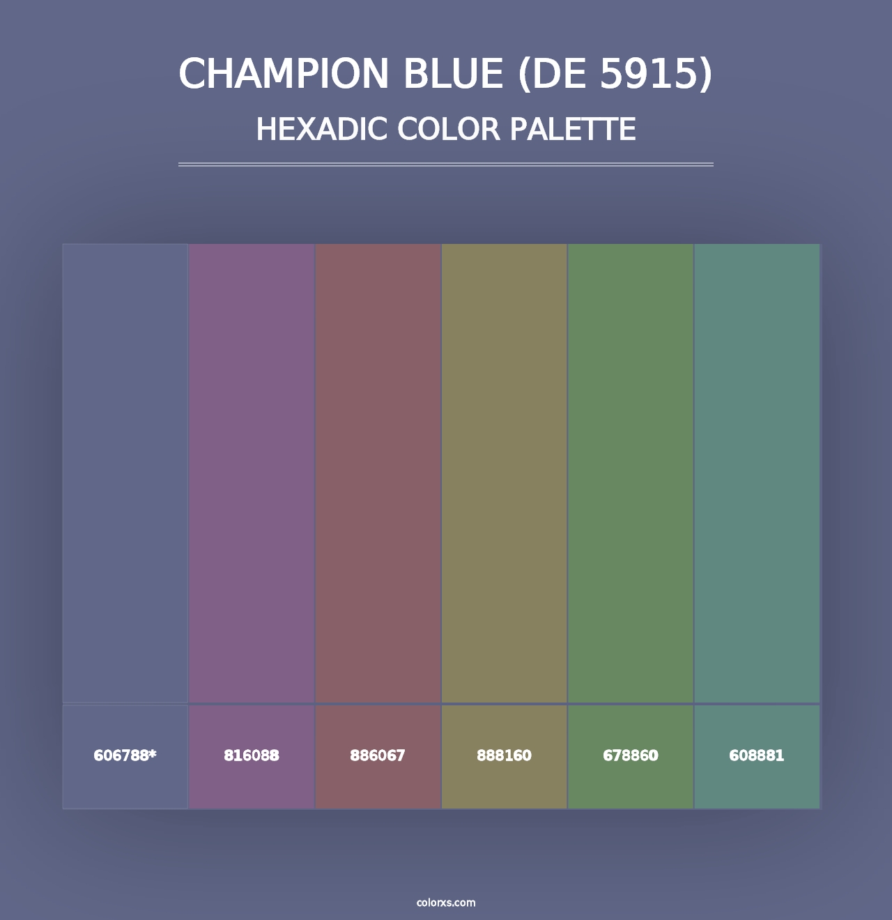 Champion Blue (DE 5915) - Hexadic Color Palette