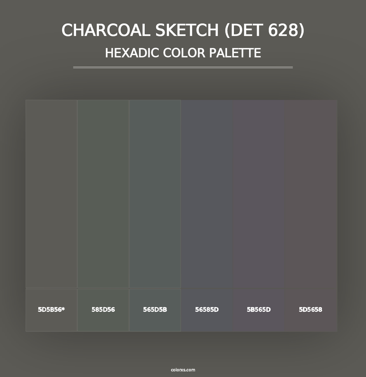 Charcoal Sketch (DET 628) - Hexadic Color Palette