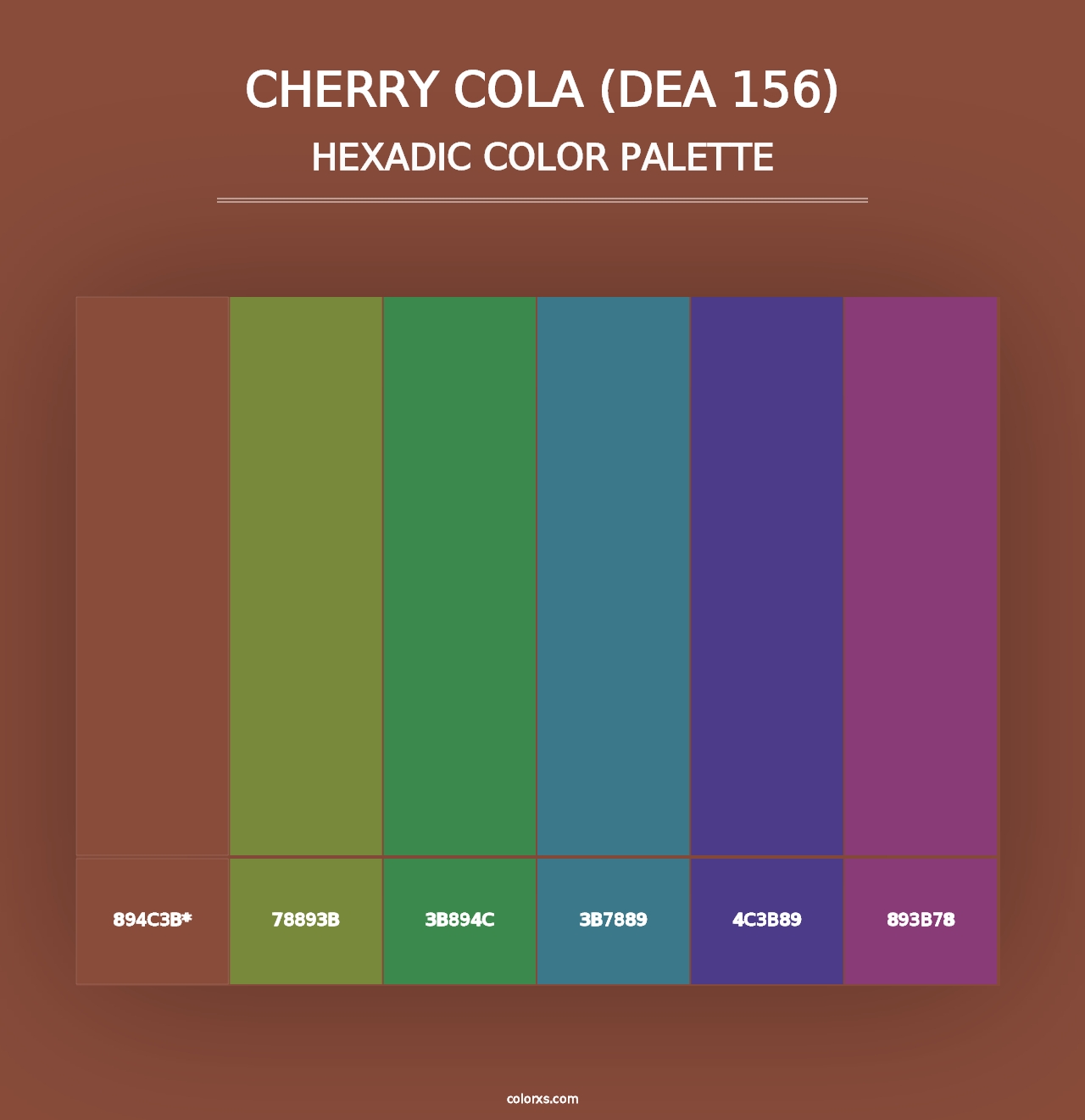 Cherry Cola (DEA 156) - Hexadic Color Palette