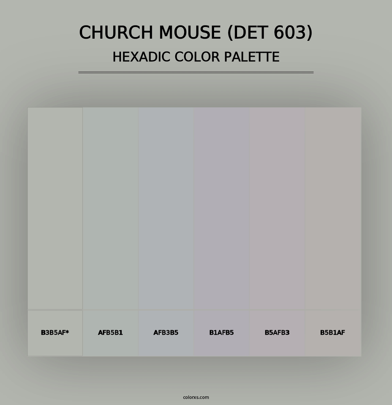 Church Mouse (DET 603) - Hexadic Color Palette