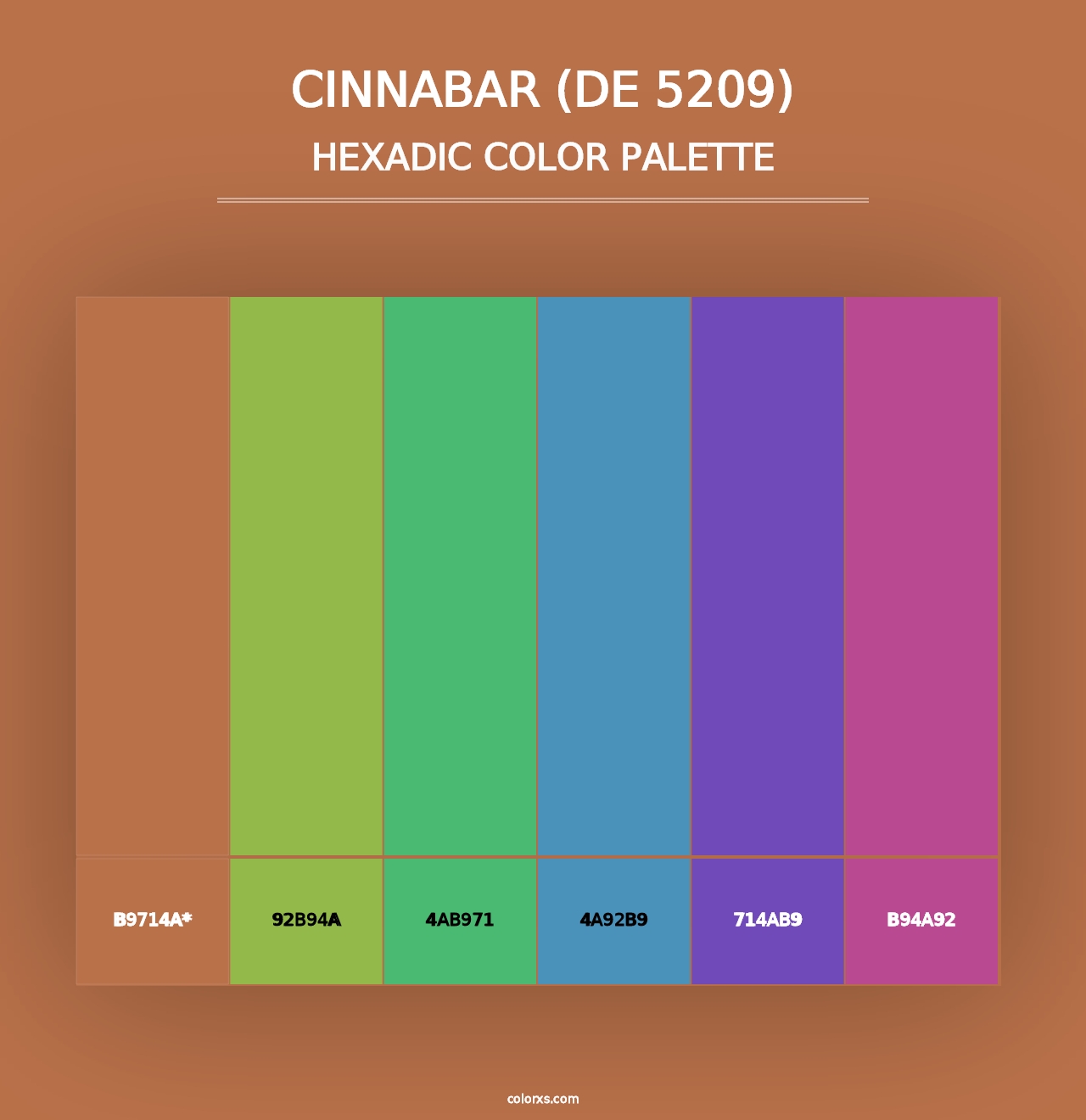 Cinnabar (DE 5209) - Hexadic Color Palette