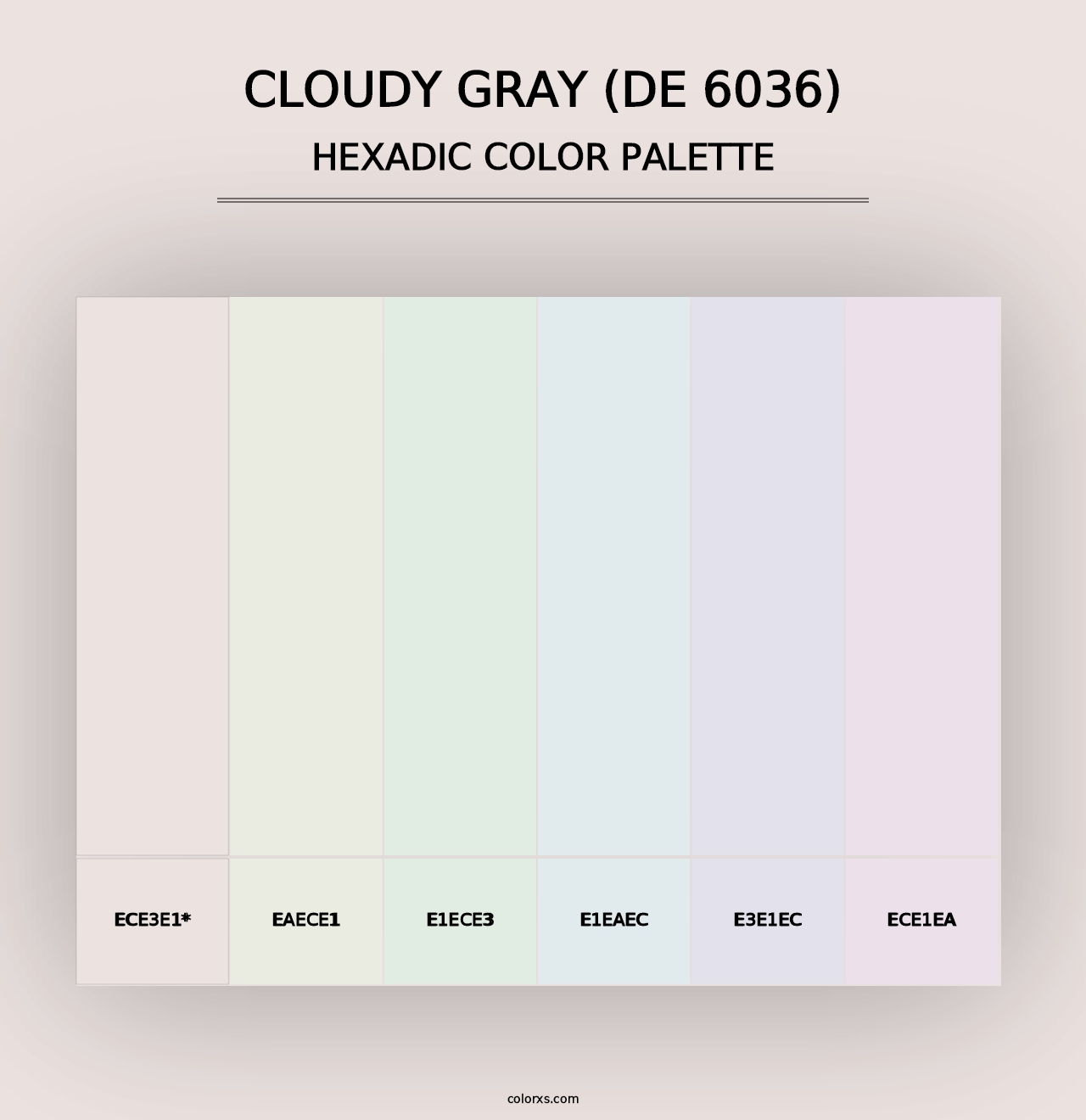 Cloudy Gray (DE 6036) - Hexadic Color Palette