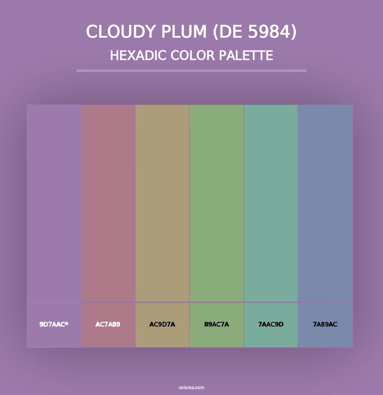 Cloudy Plum (DE 5984) - Hexadic Color Palette