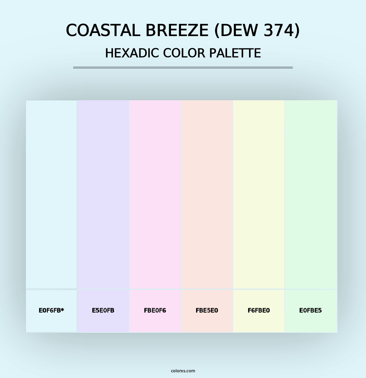 Coastal Breeze (DEW 374) - Hexadic Color Palette