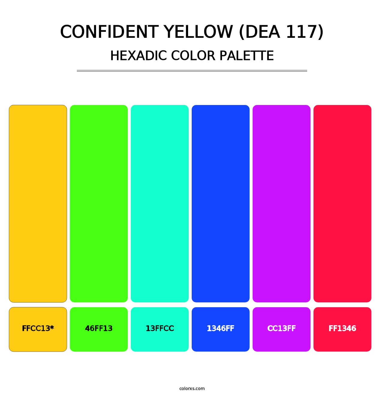 Confident Yellow (DEA 117) - Hexadic Color Palette