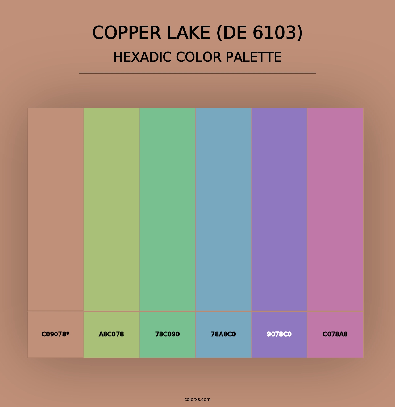 Copper Lake (DE 6103) - Hexadic Color Palette