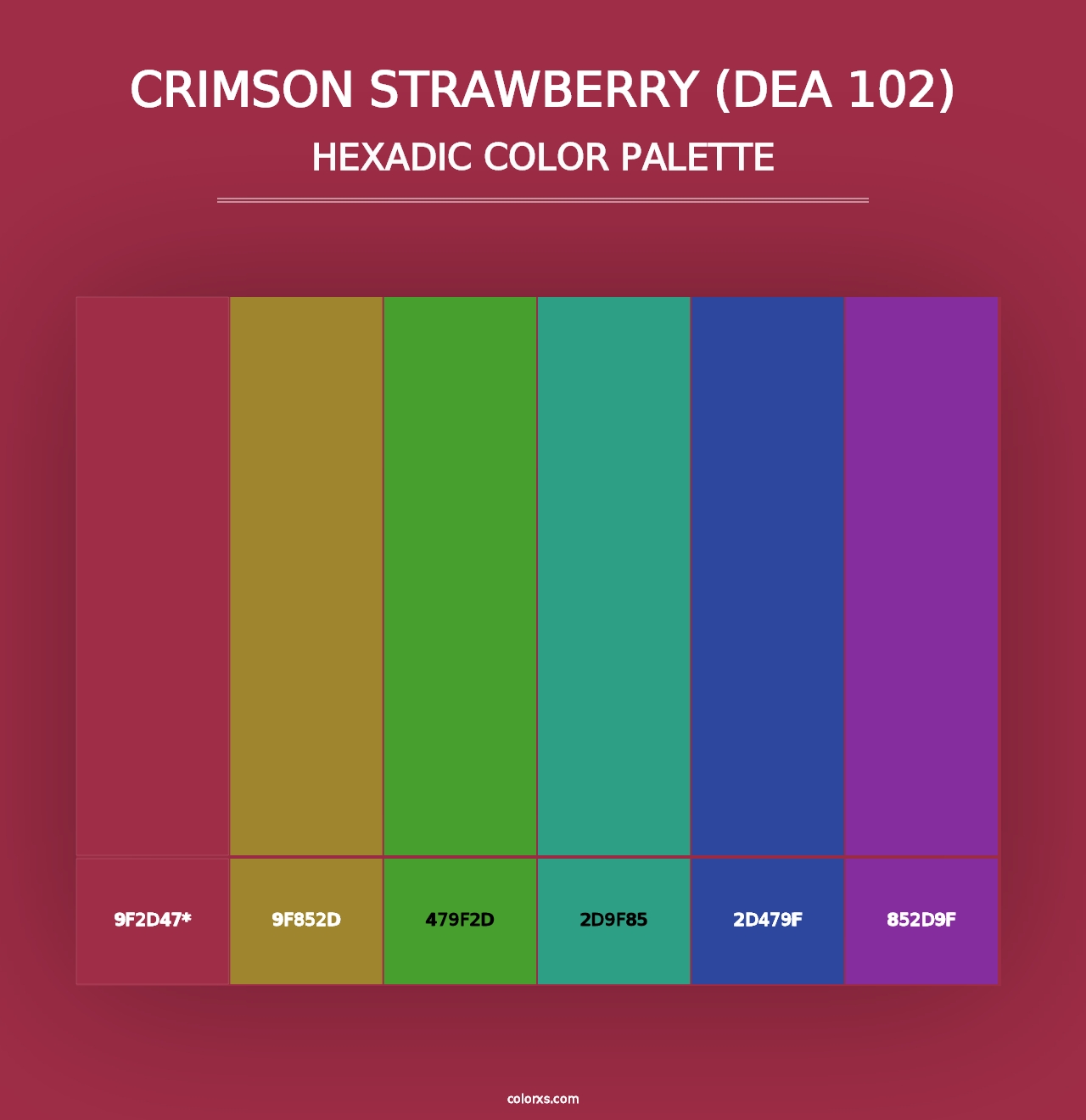 Crimson Strawberry (DEA 102) - Hexadic Color Palette