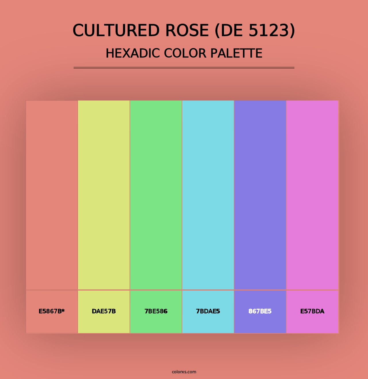 Cultured Rose (DE 5123) - Hexadic Color Palette