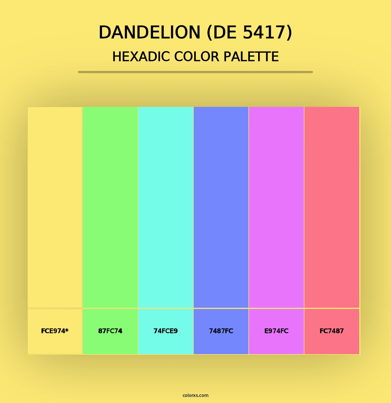 Dandelion (DE 5417) - Hexadic Color Palette