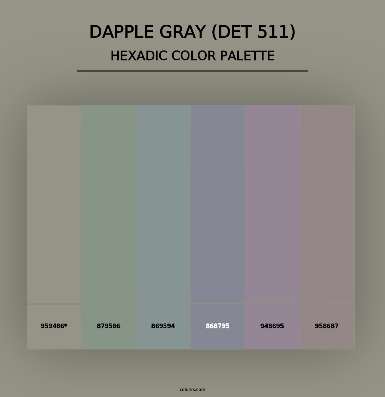 Dapple Gray (DET 511) - Hexadic Color Palette