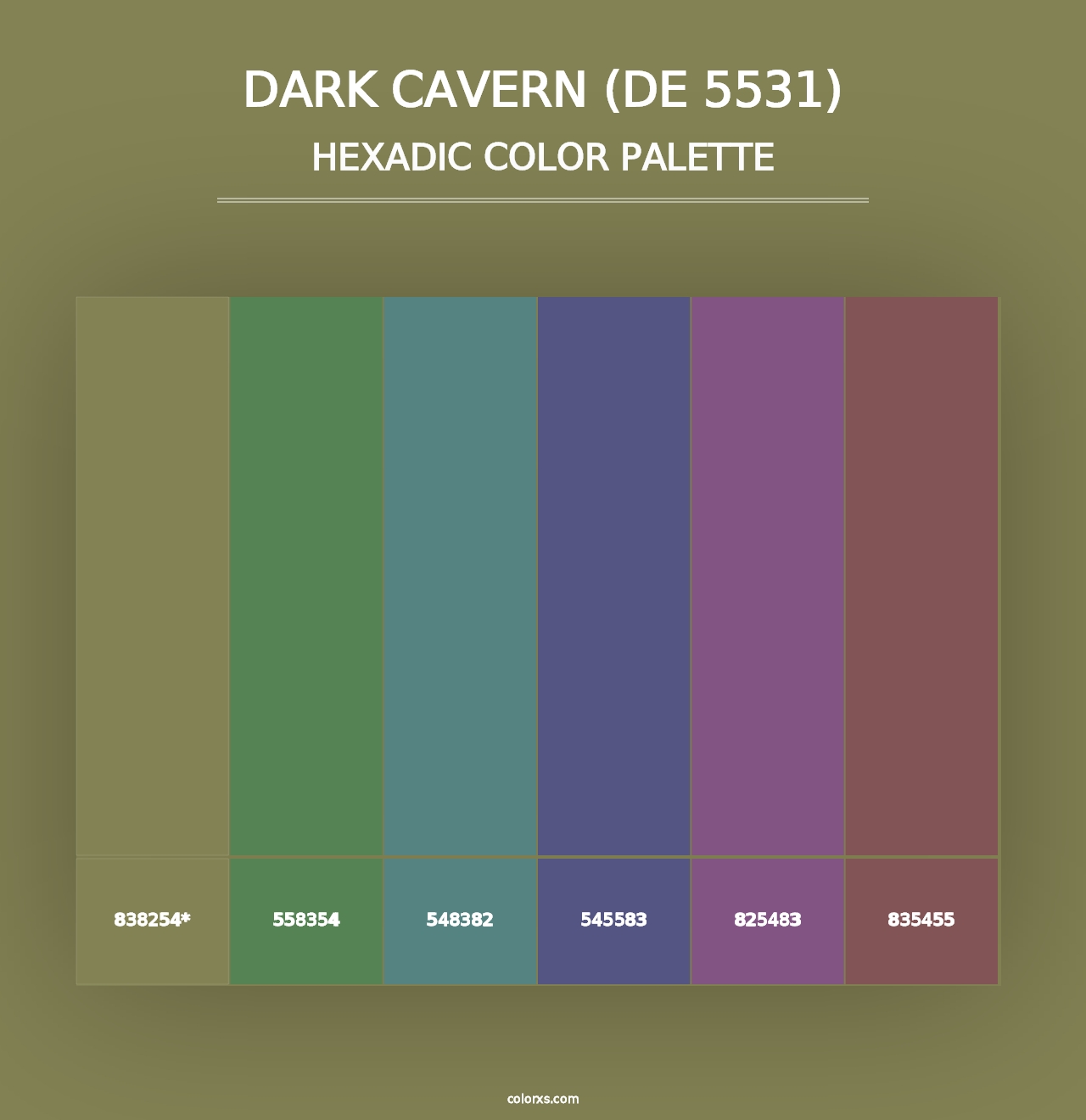 Dark Cavern (DE 5531) - Hexadic Color Palette