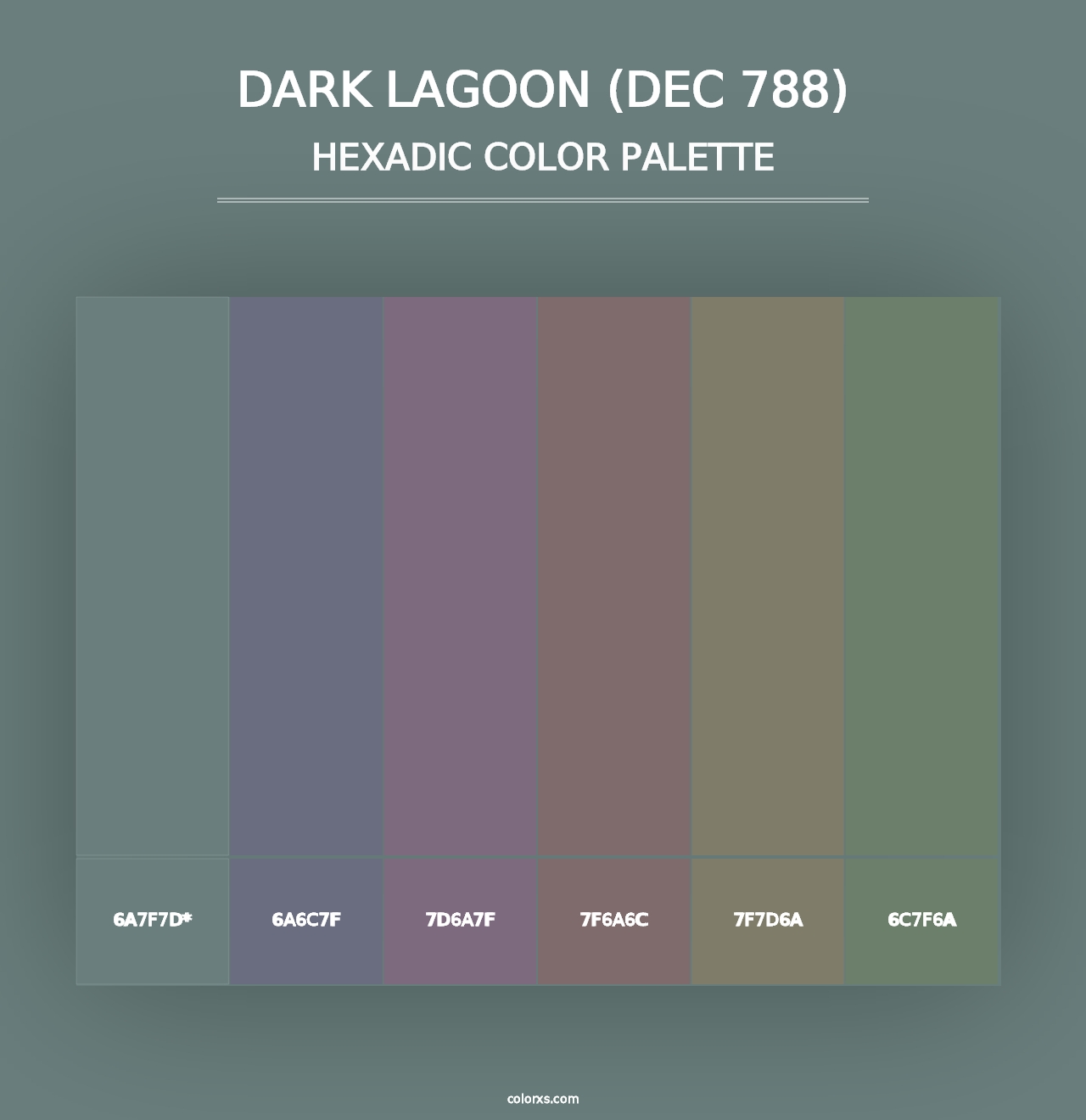 Dark Lagoon (DEC 788) - Hexadic Color Palette