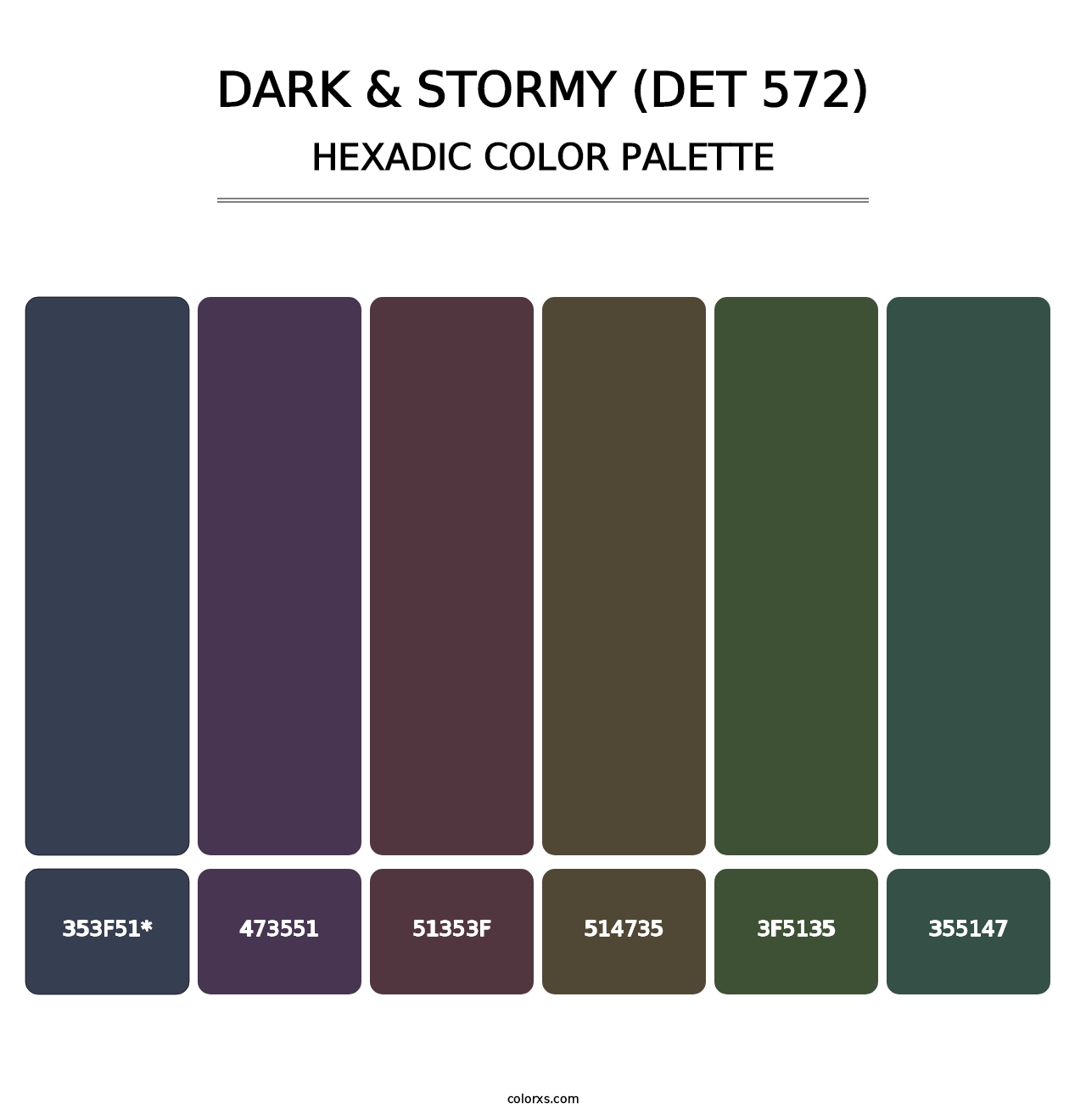 Dark & Stormy (DET 572) - Hexadic Color Palette