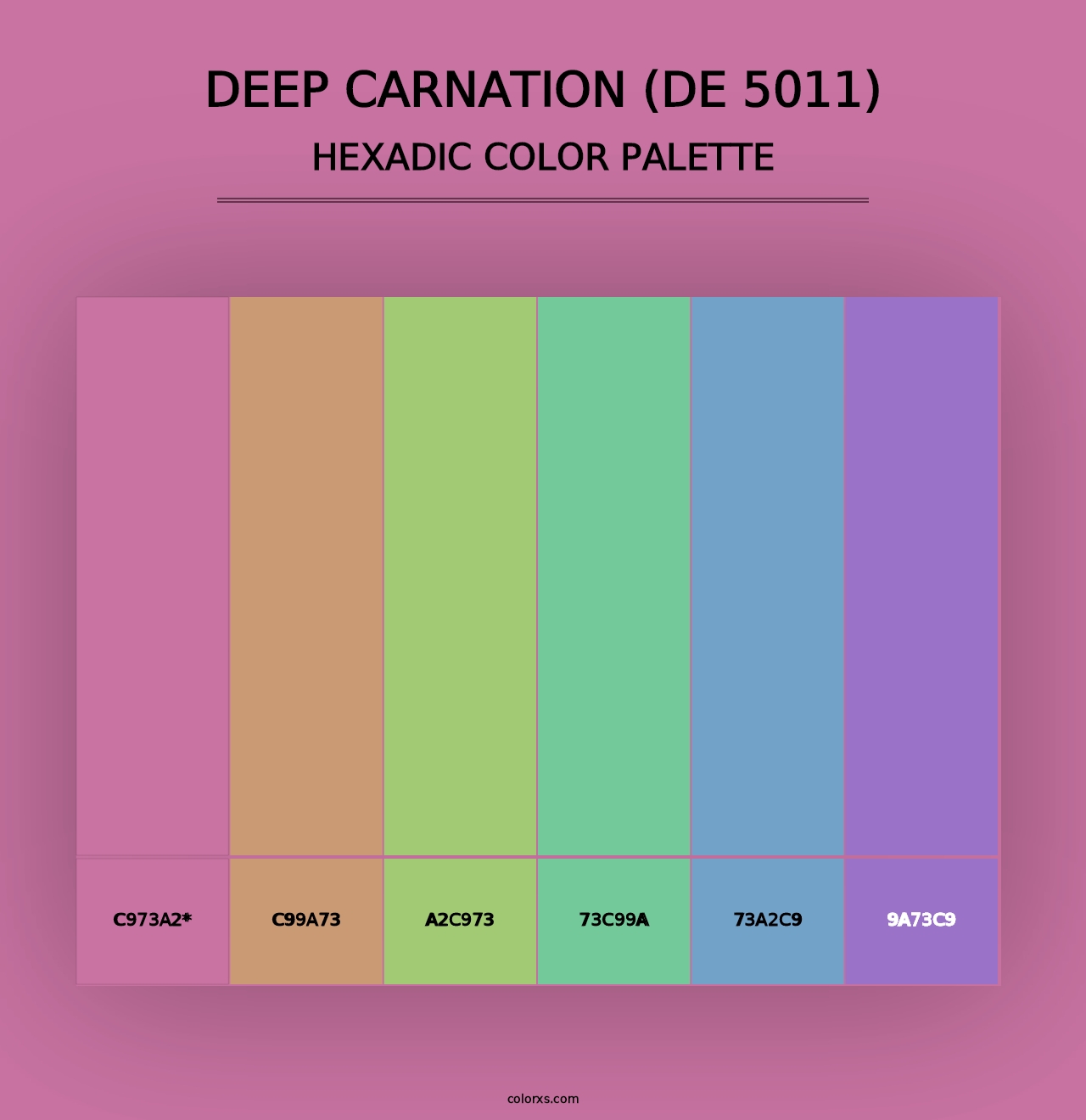 Deep Carnation (DE 5011) - Hexadic Color Palette