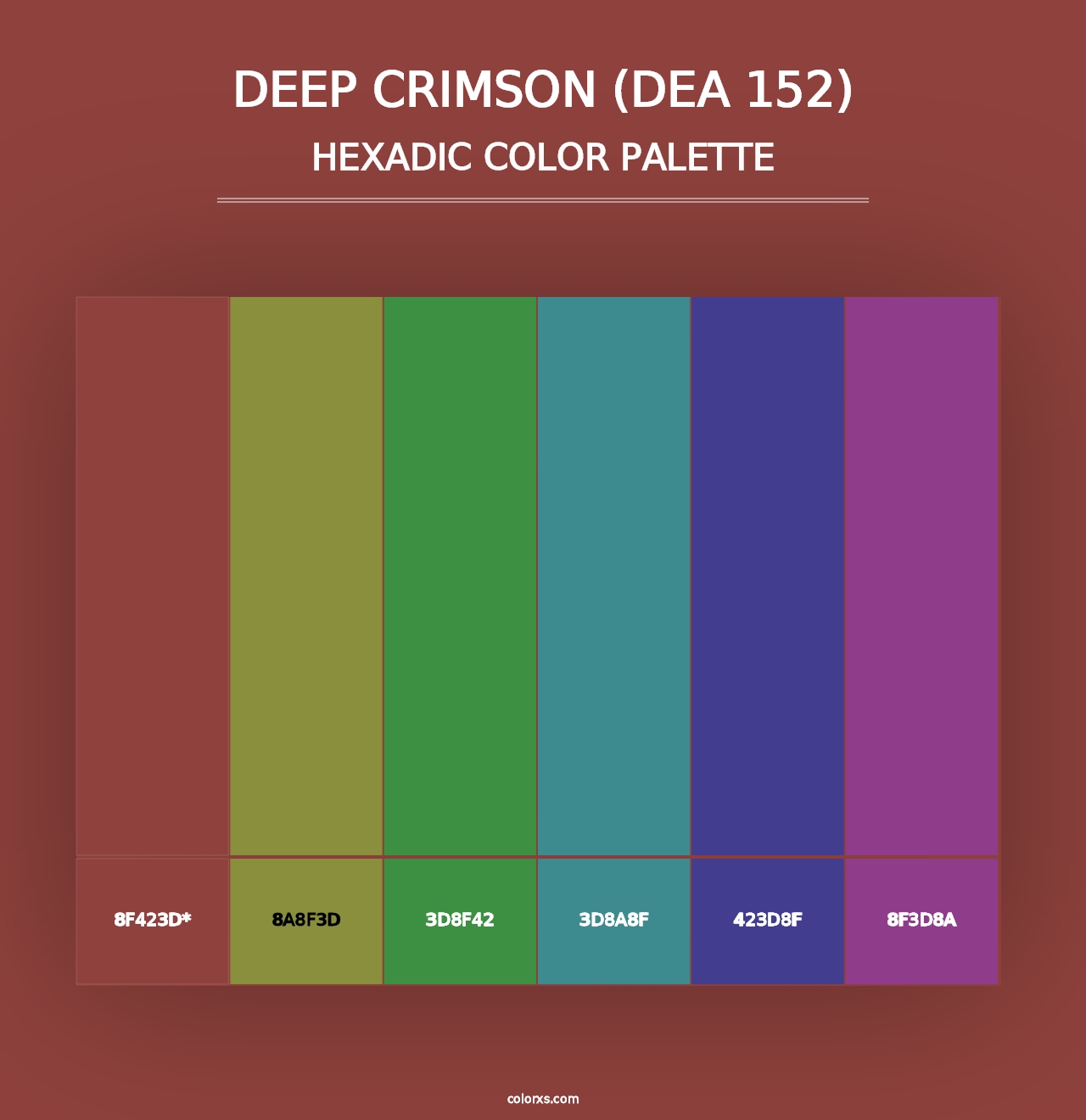 Deep Crimson (DEA 152) - Hexadic Color Palette