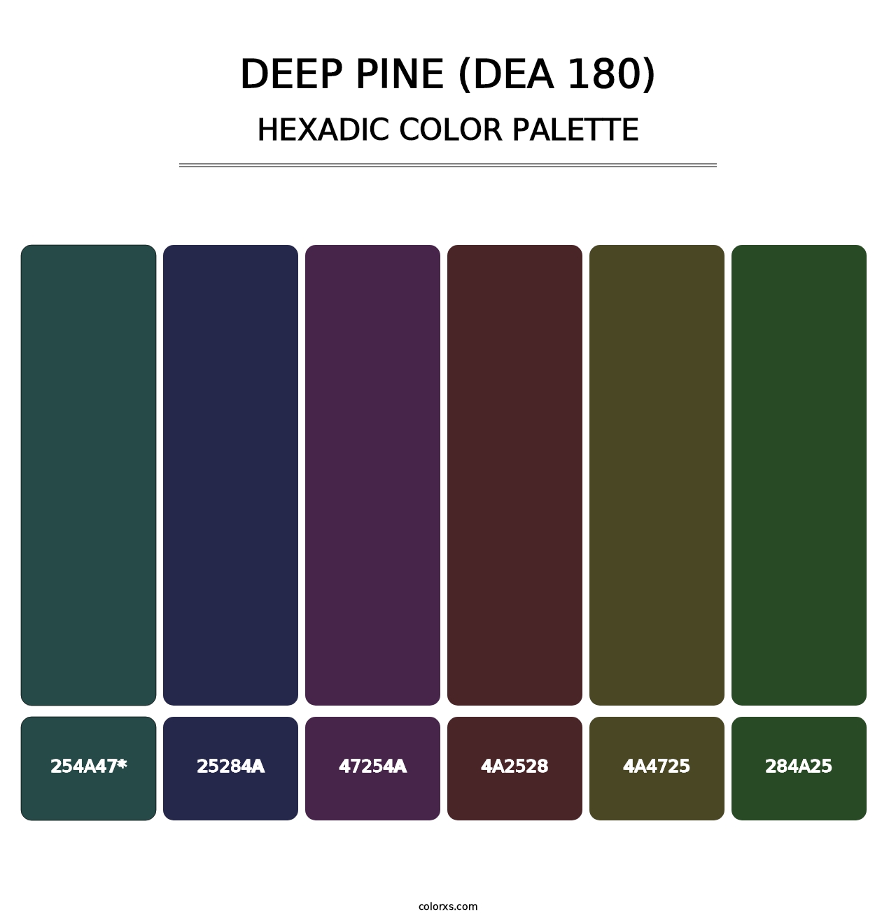 Deep Pine (DEA 180) - Hexadic Color Palette