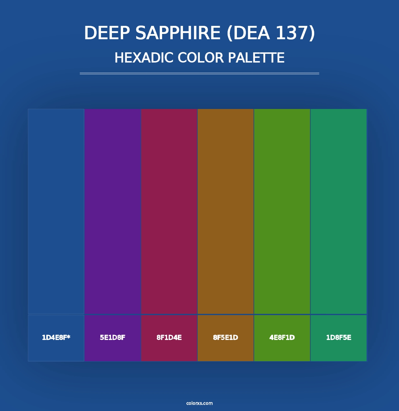 Deep Sapphire (DEA 137) - Hexadic Color Palette