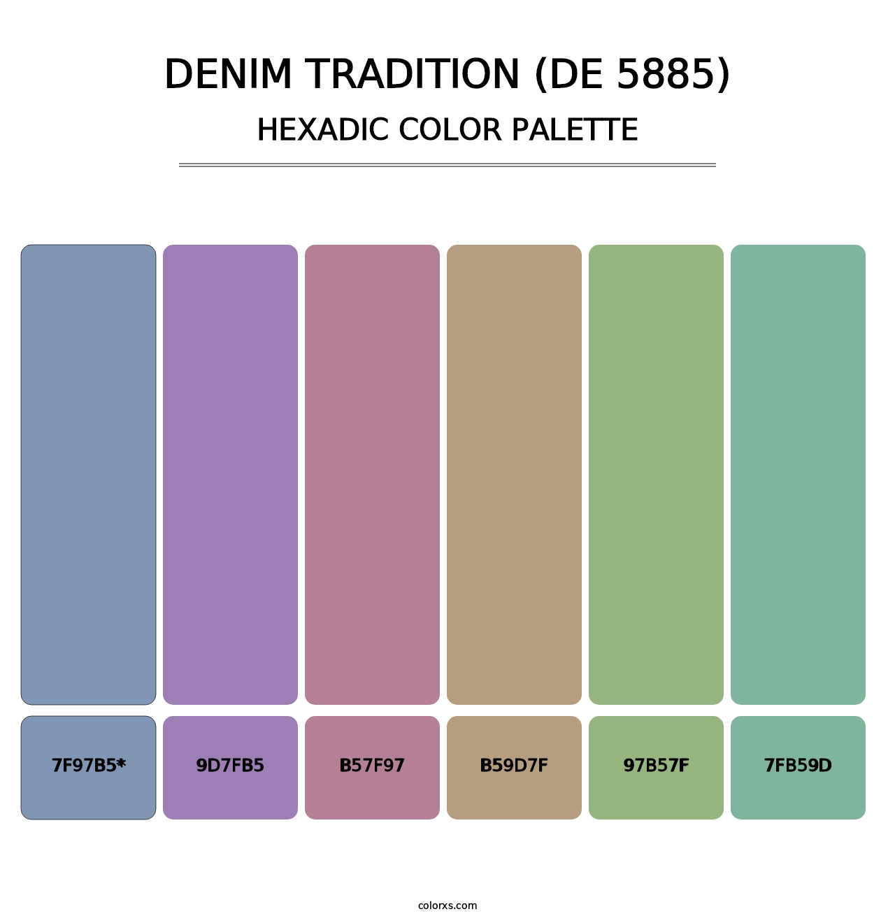 Denim Tradition (DE 5885) - Hexadic Color Palette