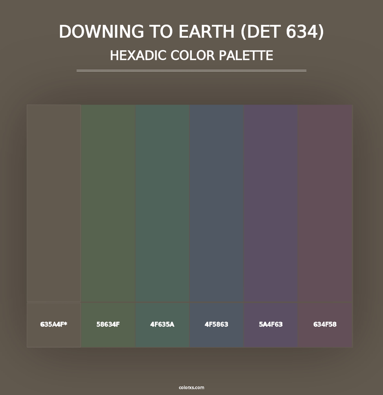 Downing to Earth (DET 634) - Hexadic Color Palette