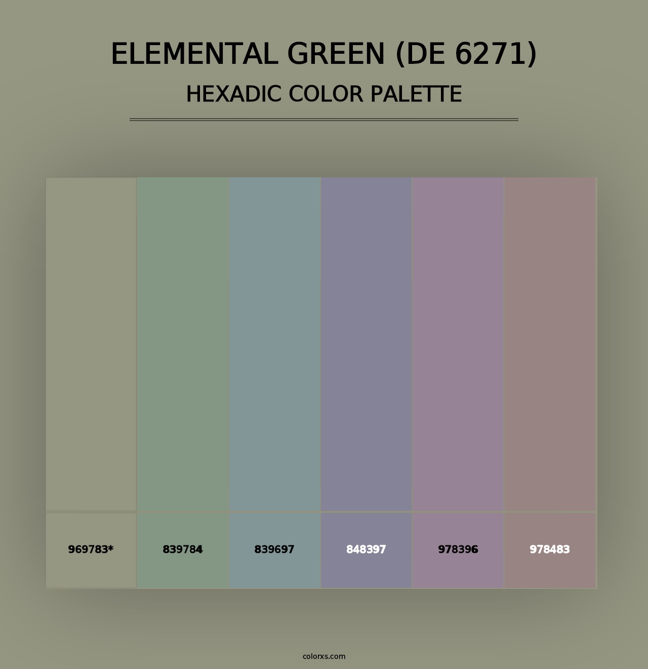 Elemental Green (DE 6271) - Hexadic Color Palette