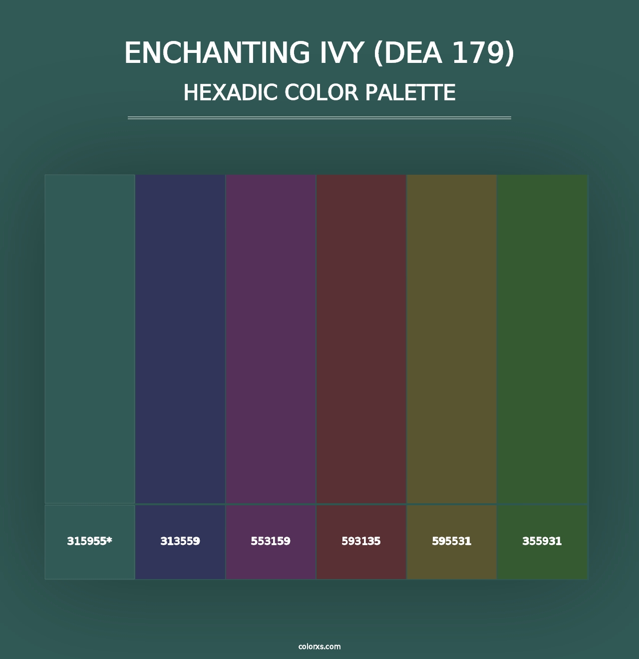 Enchanting Ivy (DEA 179) - Hexadic Color Palette