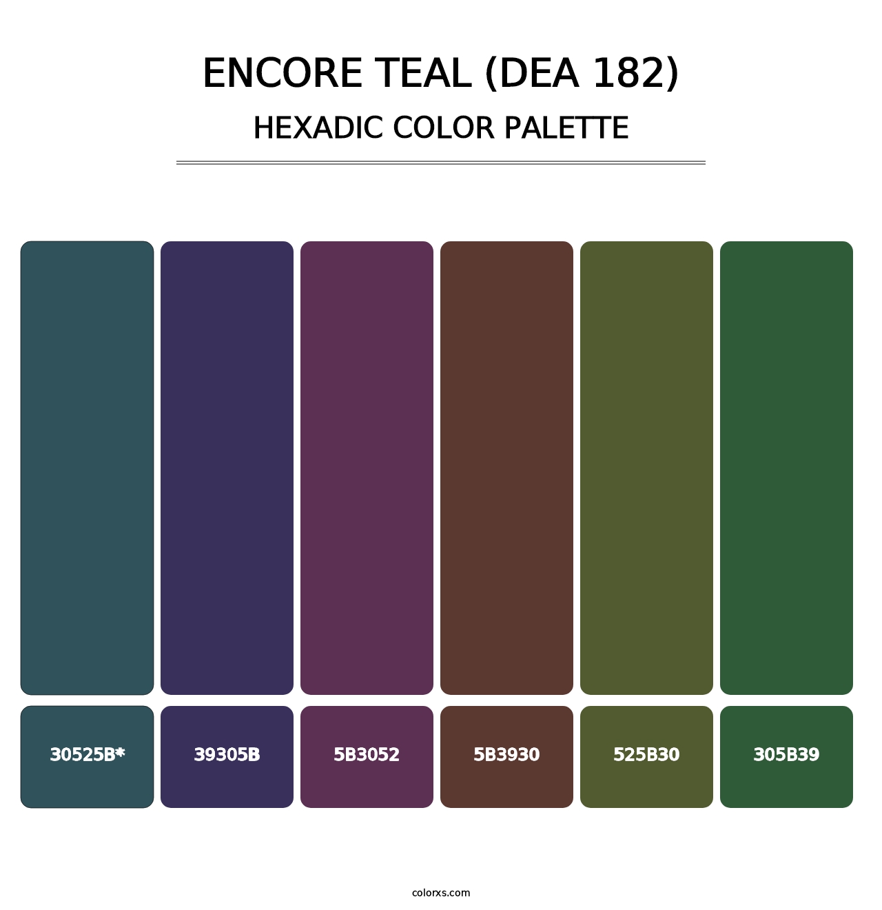 Encore Teal (DEA 182) - Hexadic Color Palette