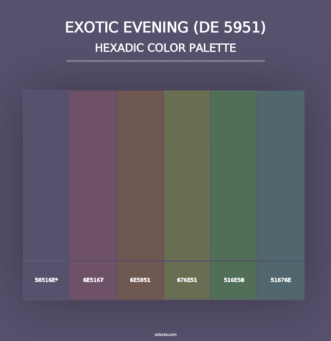 Exotic Evening (DE 5951) - Hexadic Color Palette